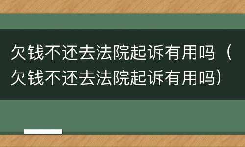 欠钱不还去法院起诉有用吗（欠钱不还去法院起诉有用吗）