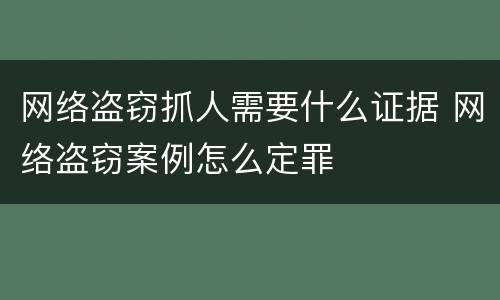 网络盗窃抓人需要什么证据 网络盗窃案例怎么定罪