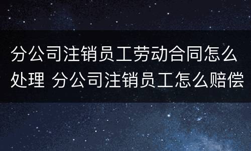 分公司注销员工劳动合同怎么处理 分公司注销员工怎么赔偿