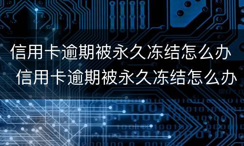 信用卡逾期被永久冻结怎么办 信用卡逾期被永久冻结怎么办理