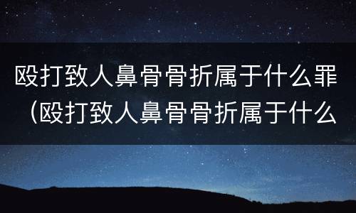 殴打致人鼻骨骨折属于什么罪（殴打致人鼻骨骨折属于什么罪行）