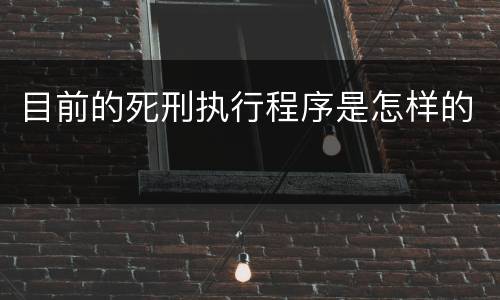 目前的死刑执行程序是怎样的