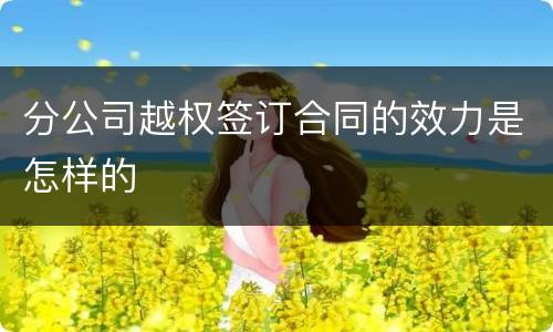分公司越权签订合同的效力是怎样的