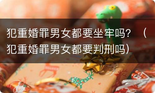 犯重婚罪男女都要坐牢吗？（犯重婚罪男女都要判刑吗）