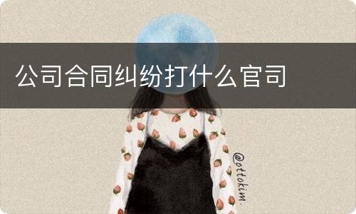 公司合同纠纷打什么官司