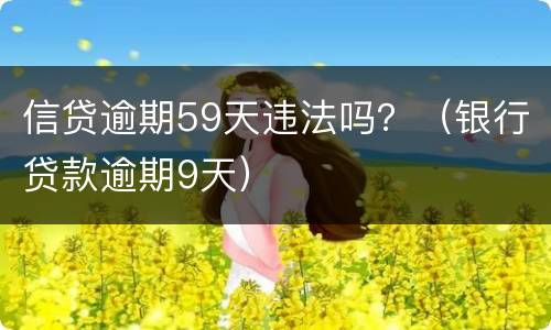 信贷逾期59天违法吗？（银行贷款逾期9天）