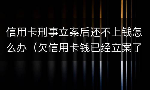 信用卡刑事立案后还不上钱怎么办（欠信用卡钱已经立案了怎么办）