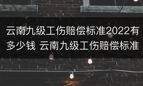 云南九级工伤赔偿标准2022有多少钱 云南九级工伤赔偿标准2022有多少钱一个月