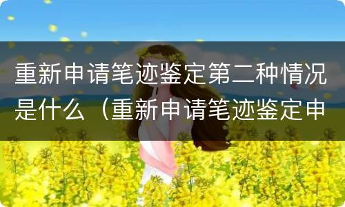 重新申请笔迹鉴定第二种情况是什么（重新申请笔迹鉴定申请书范文）