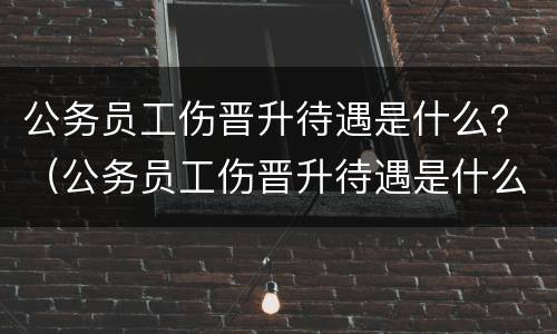 公务员工伤晋升待遇是什么？（公务员工伤晋升待遇是什么标准）