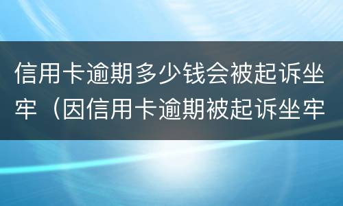 信用卡逾期多少钱会被起诉坐牢（因信用卡逾期被起诉坐牢的多吗）