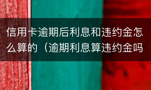 信用卡逾期后利息和违约金怎么算的（逾期利息算违约金吗）
