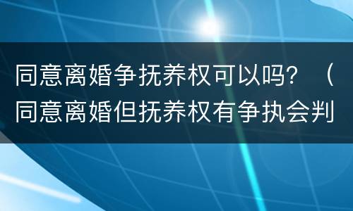 同意离婚争抚养权可以吗？（同意离婚但抚养权有争执会判离吗）