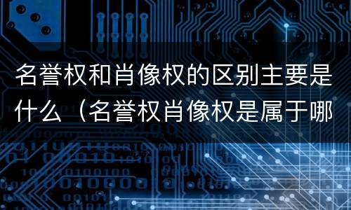 名誉权和肖像权的区别主要是什么（名誉权肖像权是属于哪一条法律）