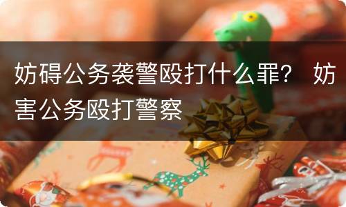 妨碍公务袭警殴打什么罪？ 妨害公务殴打警察