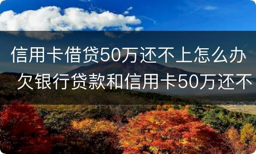 信用卡借贷50万还不上怎么办 欠银行贷款和信用卡50万还不起了怎么办?