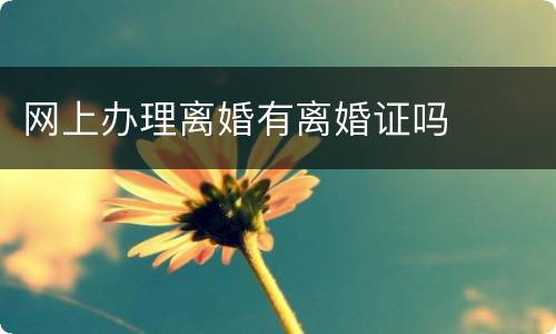 网上办理离婚有离婚证吗