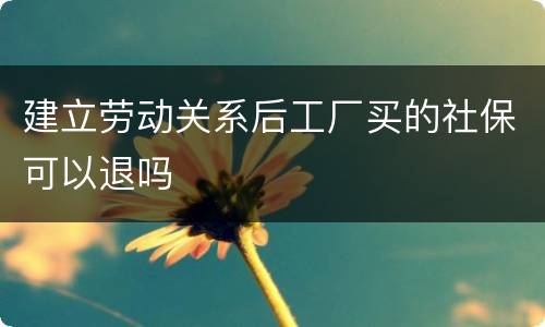 建立劳动关系后工厂买的社保可以退吗