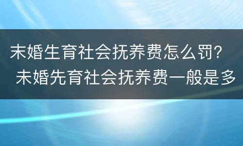 末婚生育社会抚养费怎么罚？ 未婚先育社会抚养费一般是多少