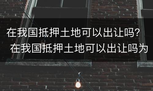 在我国抵押土地可以出让吗？ 在我国抵押土地可以出让吗为什么