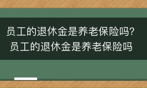 员工的退休金是养老保险吗？ 员工的退休金是养老保险吗