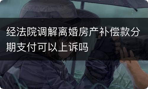 经法院调解离婚房产补偿款分期支付可以上诉吗