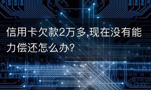 信用卡欠款2万多,现在没有能力偿还怎么办？