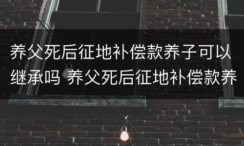 养父死后征地补偿款养子可以继承吗 养父死后征地补偿款养子可以继承吗