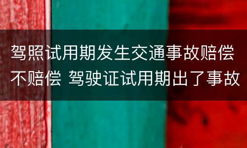 驾照试用期发生交通事故赔偿不赔偿 驾驶证试用期出了事故怎么处理