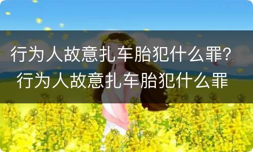 行为人故意扎车胎犯什么罪？ 行为人故意扎车胎犯什么罪