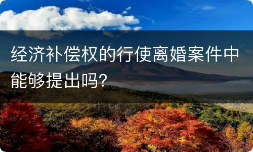 经济补偿权的行使离婚案件中能够提出吗？