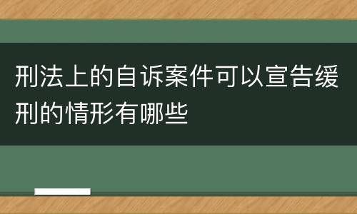 刑法上的自诉案件可以宣告缓刑的情形有哪些