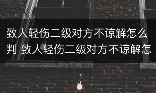 致人轻伤二级对方不谅解怎么判 致人轻伤二级对方不谅解怎么判,最低的