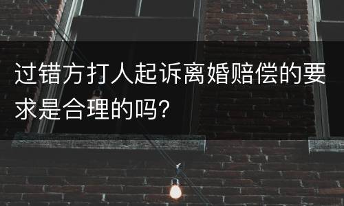 过错方打人起诉离婚赔偿的要求是合理的吗？