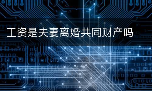 工资是夫妻离婚共同财产吗