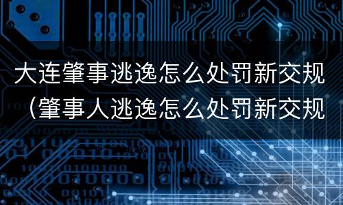 大连肇事逃逸怎么处罚新交规（肇事人逃逸怎么处罚新交规）