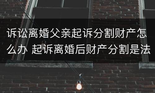 诉讼离婚父亲起诉分割财产怎么办 起诉离婚后财产分割是法院分割吗