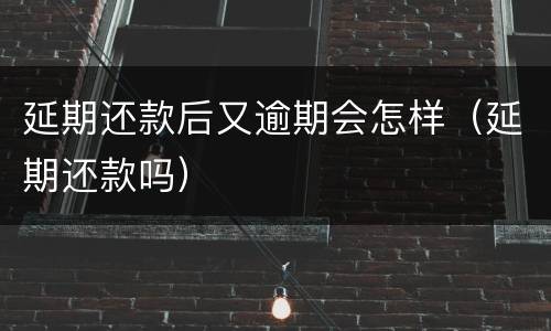 延期还款后又逾期会怎样（延期还款吗）