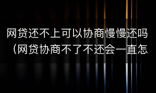 网贷还不上可以协商慢慢还吗（网贷协商不了不还会一直怎么样）