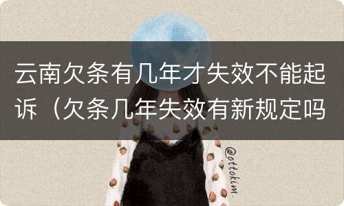 云南欠条有几年才失效不能起诉（欠条几年失效有新规定吗）