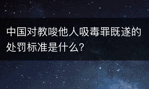 中国对教唆他人吸毒罪既遂的处罚标准是什么？