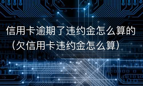 信用卡逾期了违约金怎么算的（欠信用卡违约金怎么算）