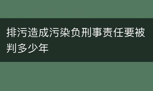 排污造成污染负刑事责任要被判多少年