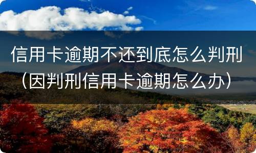 信用卡逾期不还到底怎么判刑（因判刑信用卡逾期怎么办）