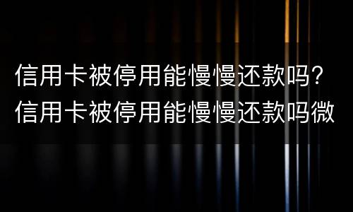 信用卡被停用能慢慢还款吗? 信用卡被停用能慢慢还款吗微信