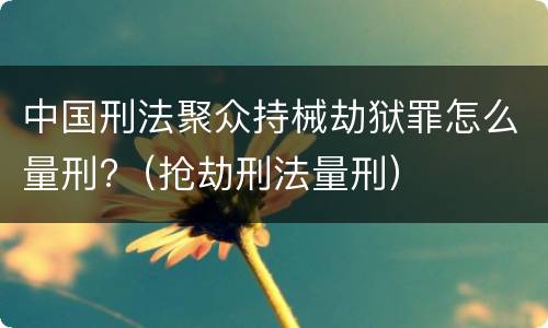 中国刑法聚众持械劫狱罪怎么量刑?（抢劫刑法量刑）