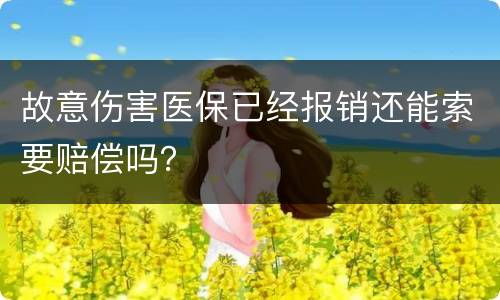 故意伤害医保已经报销还能索要赔偿吗？