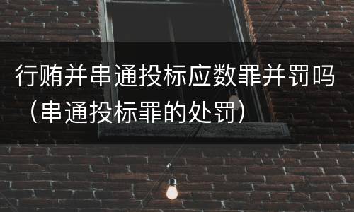 行贿并串通投标应数罪并罚吗（串通投标罪的处罚）