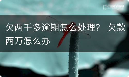 欠两千多逾期怎么处理？ 欠款两万怎么办
