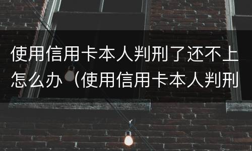 使用信用卡本人判刑了还不上怎么办（使用信用卡本人判刑了还不上怎么办呢）